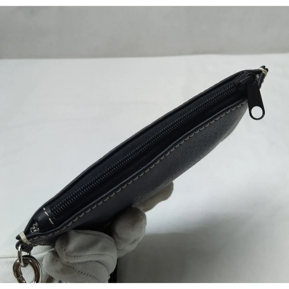Dooney & Bourke Black Pebbled Zipper Closure Coin Wallet - Picture 6 of 11